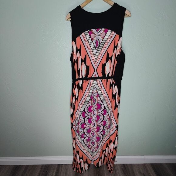 Pure Energy Plus Size Boho Print Maxi Dress - Picture 3 of 15
